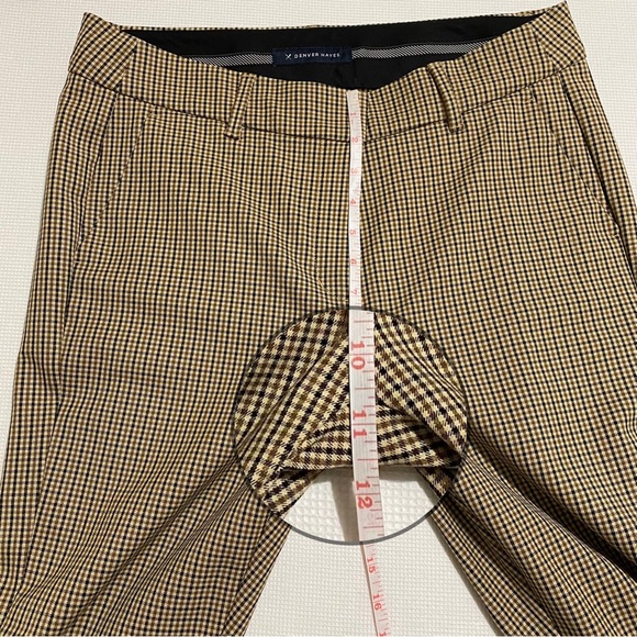 Denver Hayes Brown Black Cream Houndstooth Print Trouser Pants Women Size 10x27 - Picture 9 of 12